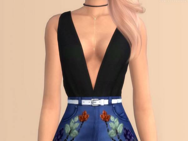  The Sims Resource: Duo Choker by Christopher067