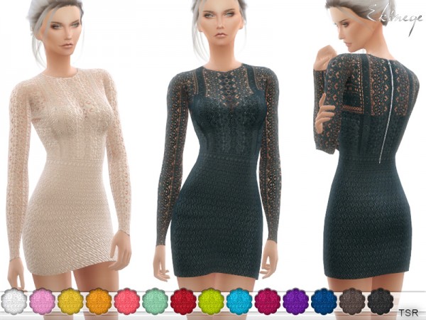  The Sims Resource: Crochet Lace Dress by ekinege