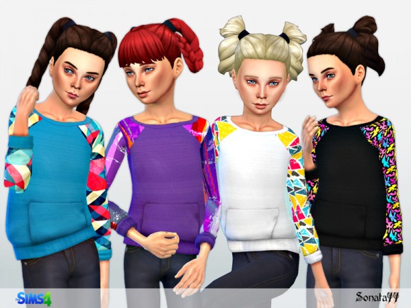  The Sims Resource: Sweatshirt with graphic pattern by Sonata77