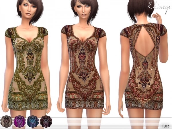  The Sims Resource: Embellished Mini Dress by Ekinege