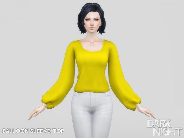  The Sims Resource: Balloon Sleeve Top by DarkNighTt
