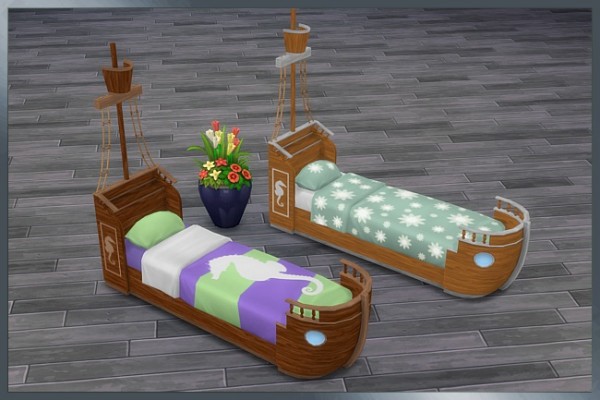  Blackys Sims 4 Zoo: Mesh Bed frame wave friend by  Cappu