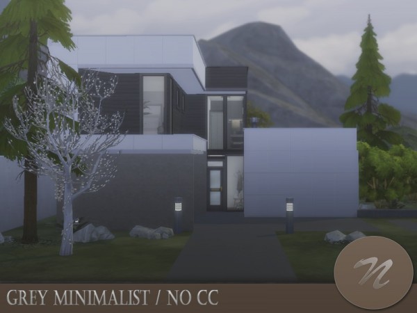  The Sims Resource: Grey Minimalist house by nie ves