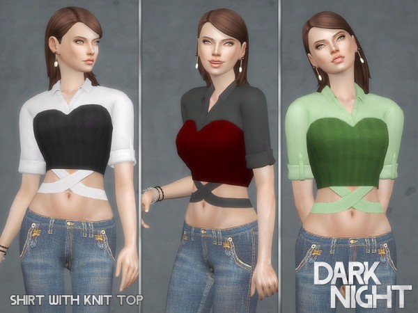  The Sims Resource: Shirt with Knit Top by DarkNighTt