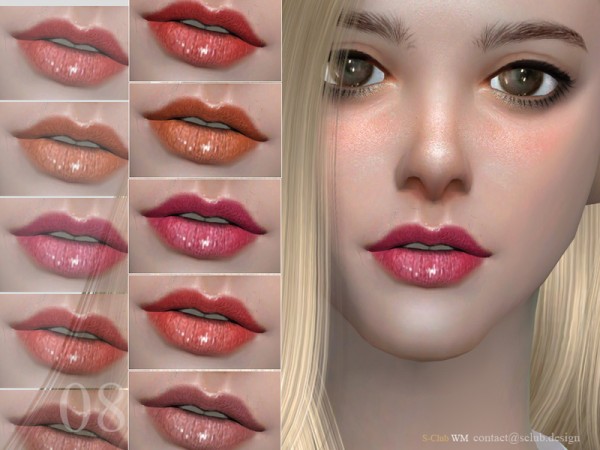  The Sims Resource: Lipgloss 201708 by S Club