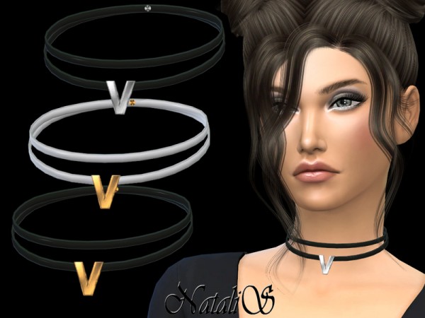  The Sims Resource: V shape pendant choker by NataliS