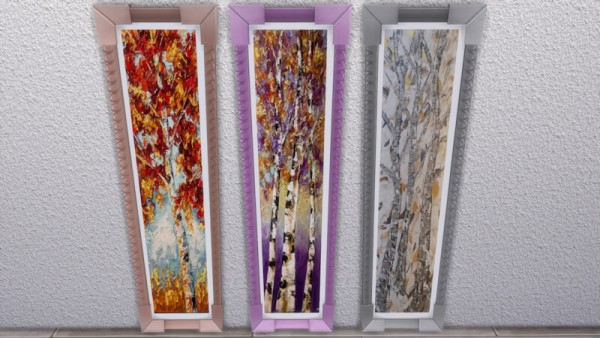 La Luna Rossa Sims: Birch Trees   Vertical Paintings