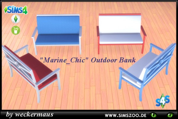  Blackys Sims 4 Zoo: Outdoor Bank Marine Chic by weckermaus