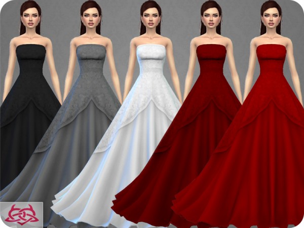  The Sims Resource: Wedding Dress 9 recolor 1 by Colores Urbanos