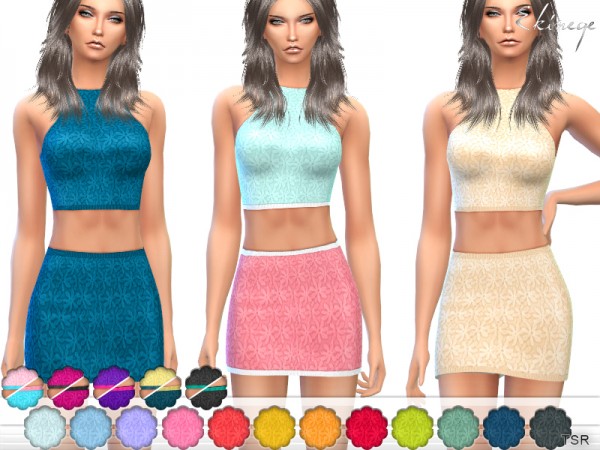  The Sims Resource: Two Piece Floral Dress by ekinege