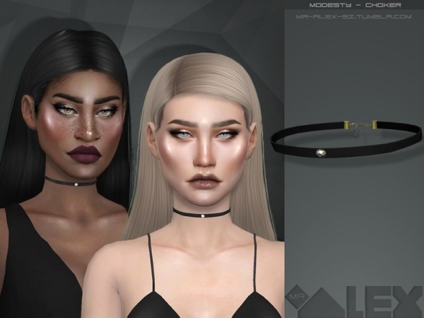  The Sims Resource: Modesty choker by Mr. Alex