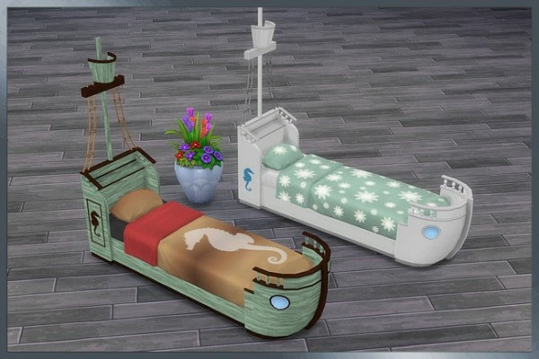  Blackys Sims 4 Zoo: Mesh Bed frame wave friend by  Cappu