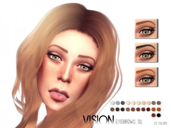  The Sims Resource: Vision Eyebrows V01 by .Torque