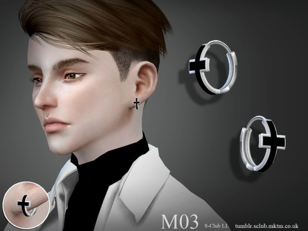 The Sims Resource: Earrings M03 by S Club