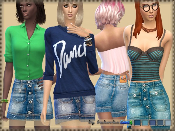  The Sims Resource: Skirt Denim by bukovka