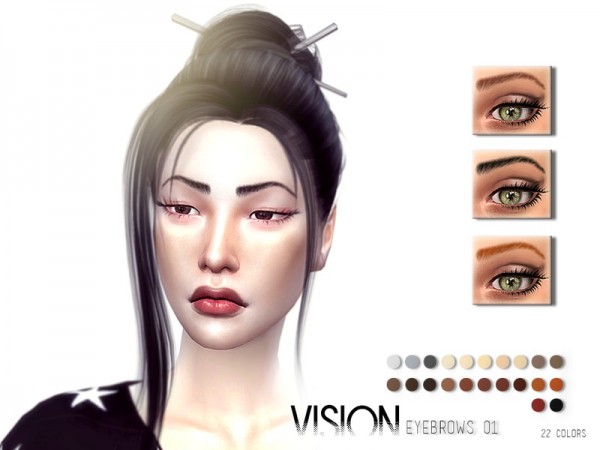  The Sims Resource: Vision Eyebrows V01 by .Torque