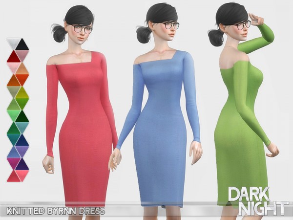  The Sims Resource: Knitted Byrnn Dress by DarkNighTt