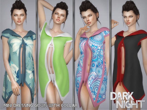  The Sims Resource: Mini Dressing Gown with Collar by DarkNighTt