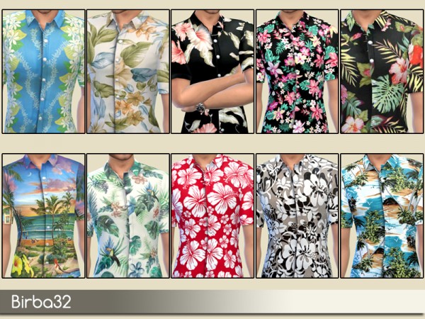  The Sims Resource: Hawaiian Shirts bt Birba32
