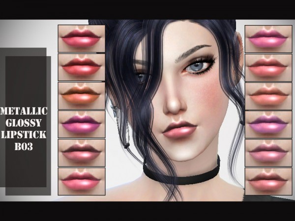  The Sims Resource: Metallic Glossy Lipsticks by CelineNguyen