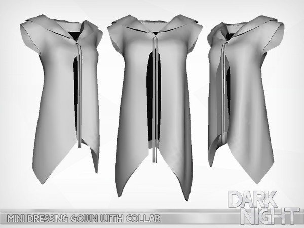  The Sims Resource: Mini Dressing Gown with Collar by DarkNighTt
