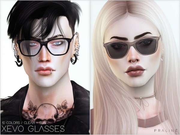  The Sims Resource: XEVO Glasses by Pralinesims