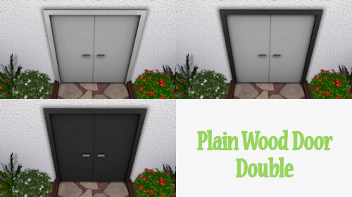 La Luna Rossa Sims: Plain Wood Double Door