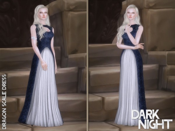 The Sims Resource: Dragon Scale Dress by DarkNighTt
