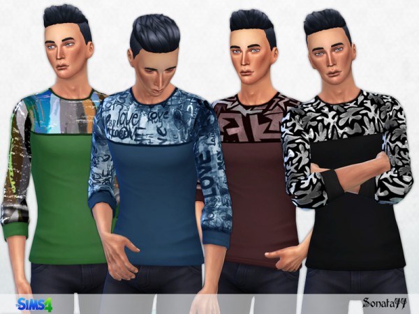  The Sims Resource: Grafic T shirt with long sleeves 10 by Sonata77