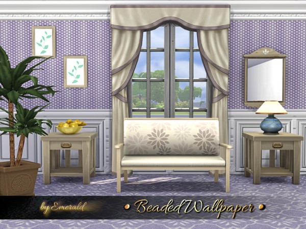  The Sims Resource: Beaded Wallpaper by emerald
