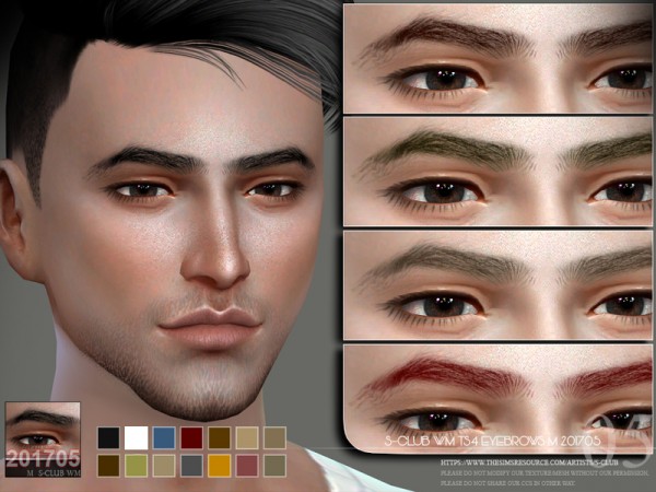  The Sims Resource: Eyebrows M 201705 by S Club