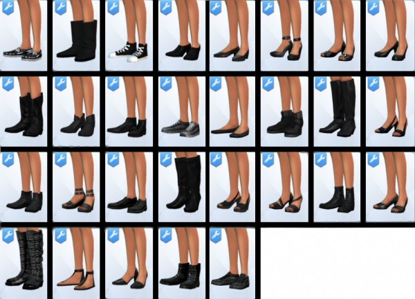  Mod The Sims: Shoes in true Black and White by NWire