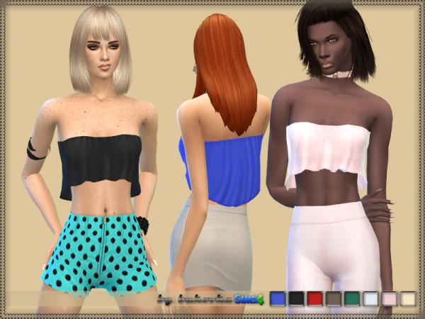  The Sims Resource: Top Bandeau Frill by bukovka