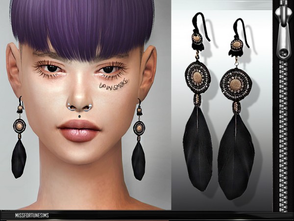  The Sims Resource: MFS Sonia Earrings by Miss Fortune
