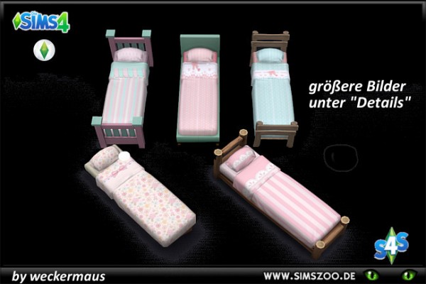  Blackys Sims 4 Zoo: Romantic Look Bedding by weckermaus