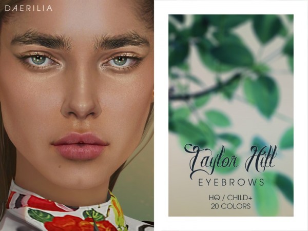  The Sims Resource: Eyebrows and Lips Taylor Hill  by Daerilia