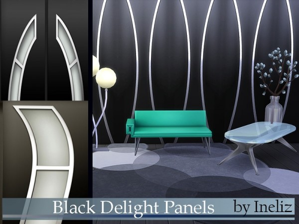  The Sims Resource: Black Delight Panels by Ineliz