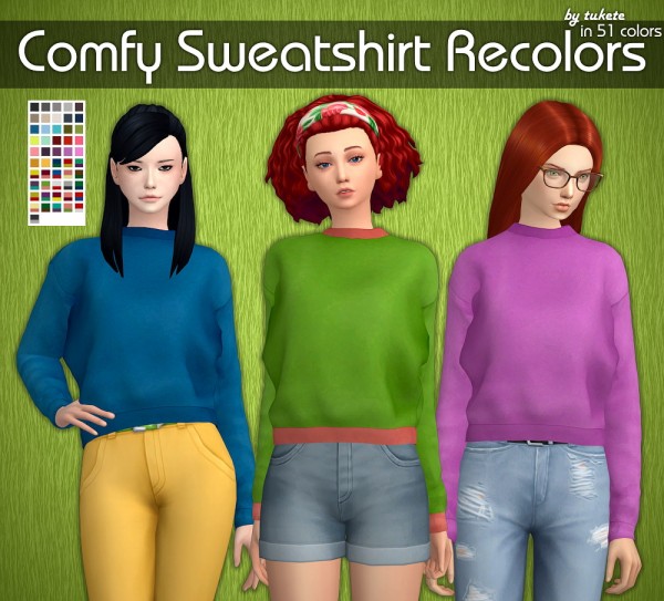 Tukete: Comfy Sweatshirt Recolors