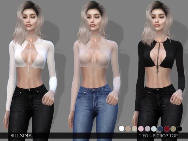  The Sims Resource: Tied Up Crop Top by BillSims
