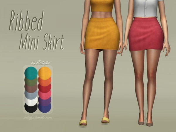 Trillyke: Ribbed Mini Skirt