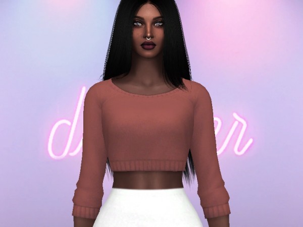  The Sims Resource: Yuri Cropped Sweater by Rebellesims