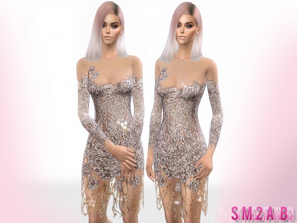  The Sims Resource: 338   Floral Transparent Dress by sims2fanbg