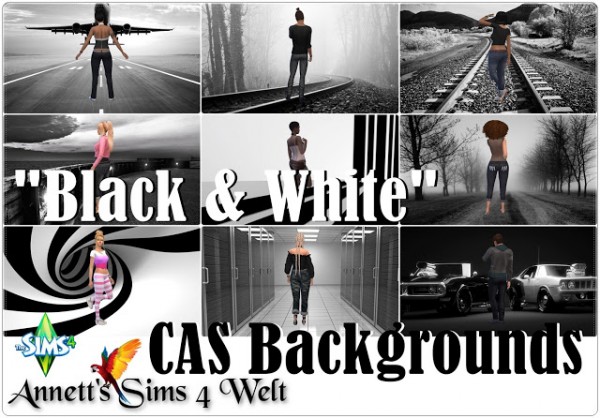  Annett`s Sims 4 Welt: CAS Backgrounds Black & White Pictures