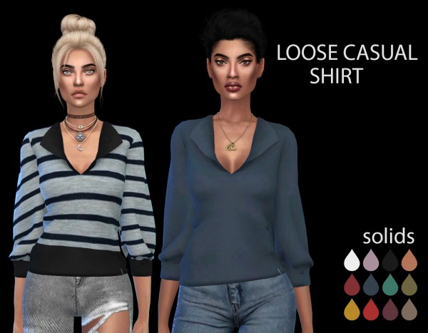  Leo 4 Sims: Loose Casual Shirt recolored