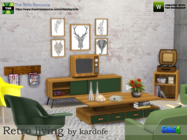  The Sims Resource: Retro living by Kardofe