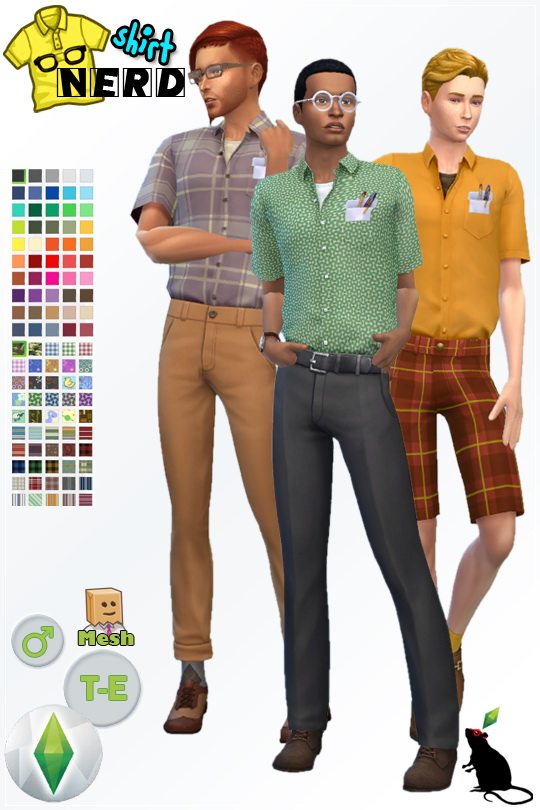  Simsworkshop: Nerd Shirt by Standardheld