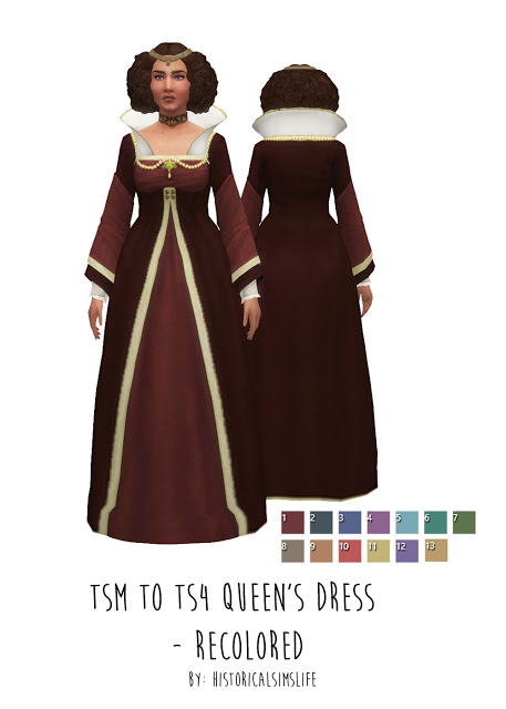  History Lovers Sims Blog: Queen`s dress recolored