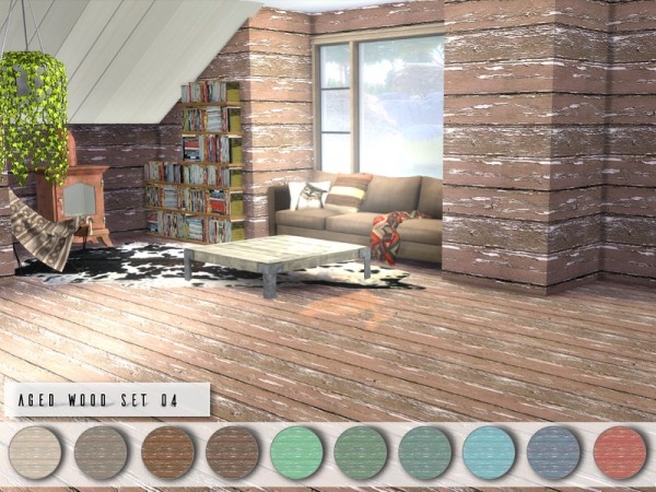  The Sims Resource: Aged Wood Set 04 by .Torque