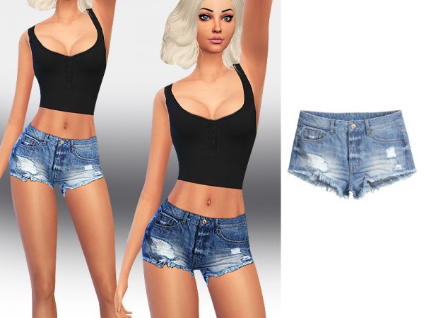  The Sims Resource: Super Little Skinny Shorts by Saliwa