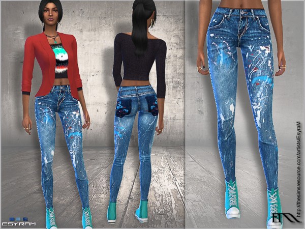  The Sims Resource: Original Denim jeans by EsyraM